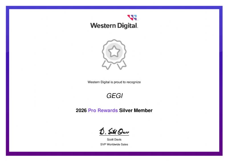 GEGI Western Digital Pro Rewards Sertifikası